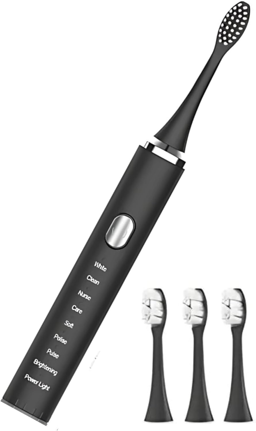 Escova de Dente Elétrica 4Leader: Praticidade e Limpeza Profunda Para Uma Higiene Bucal Completa e Manutenção da Sua Sáude Dental (Preto)