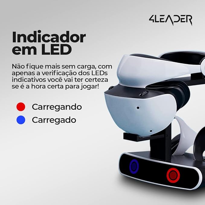 Base de Carregamento para Controles Playstation PS VR2 do PS5 com Suporte para Óculos de Realidade Aumentada 4Leader