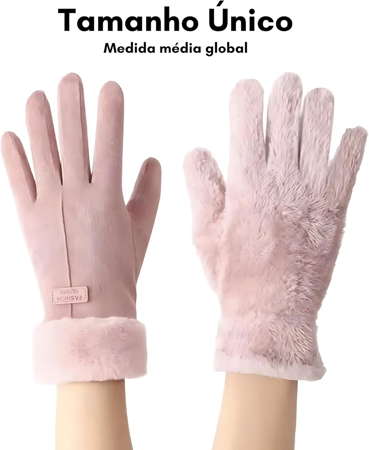 Luvas Femininas de Inverno 4Leader - Aqueça-se com Estilo no Inverno: Luva de Proteção e Conforto para as Suas Mãos nas Estações e Lugares Mais Frios ROSA