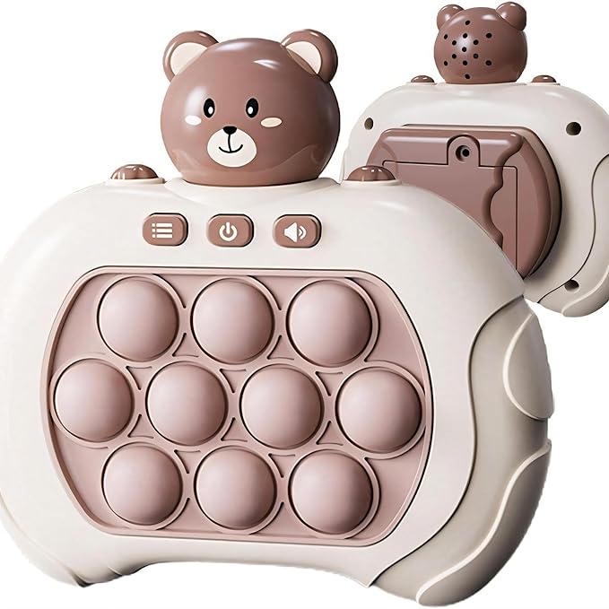 Pop It Eletrônico Quick Push Game 4Leader: Brinquedo Sensorial de Alívio do Estresse com Música Dinâmica e Modos de Jogo (Ursinho)