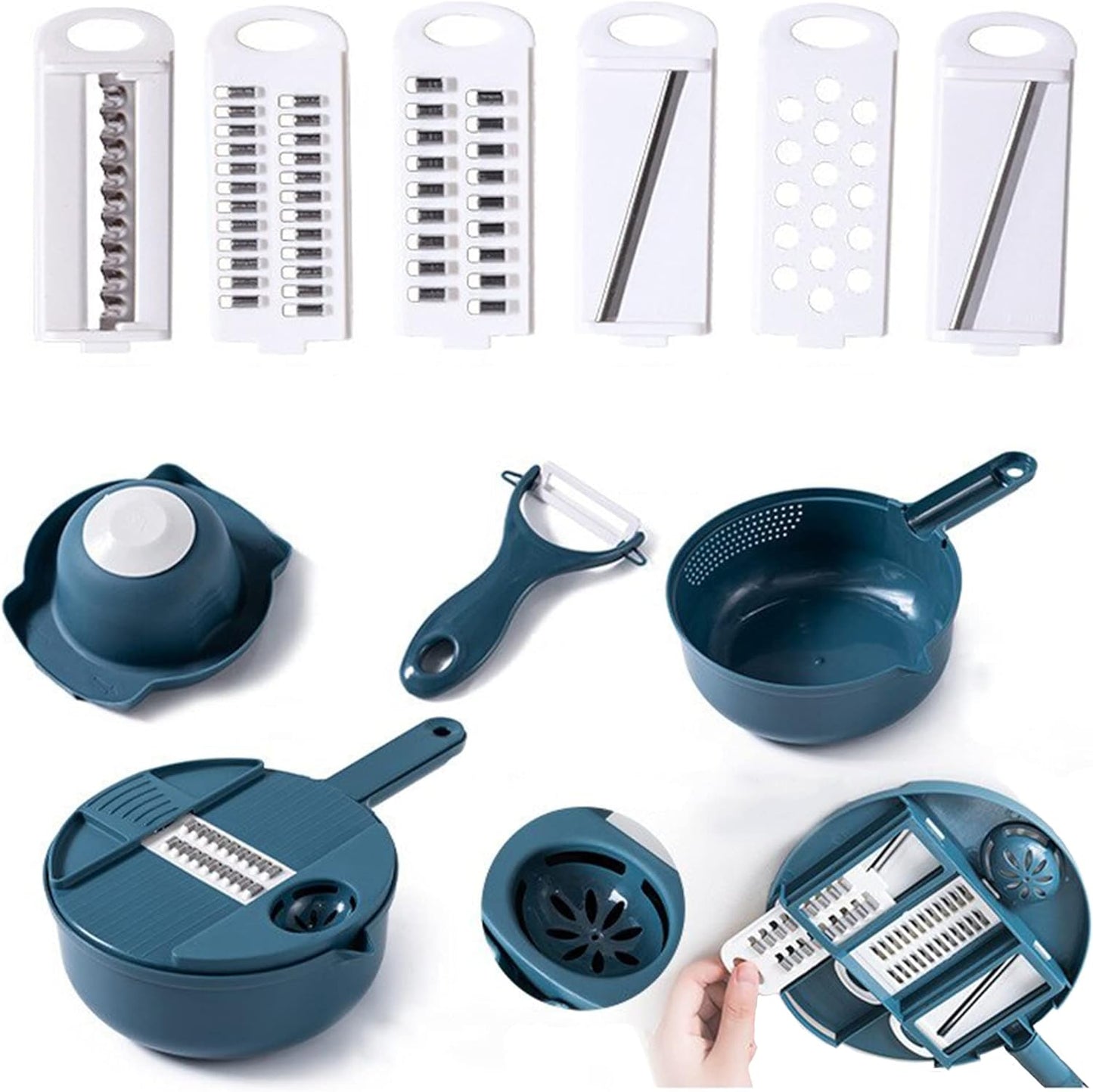 Fatiador 10 em 1 Multifuncional para Saladas, Legumes e Vegetais 4Leader