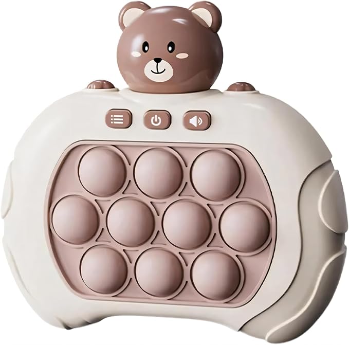 Pop It Eletrônico Quick Push Game 4Leader: Brinquedo Sensorial de Alívio do Estresse com Música Dinâmica e Modos de Jogo (Ursinho)