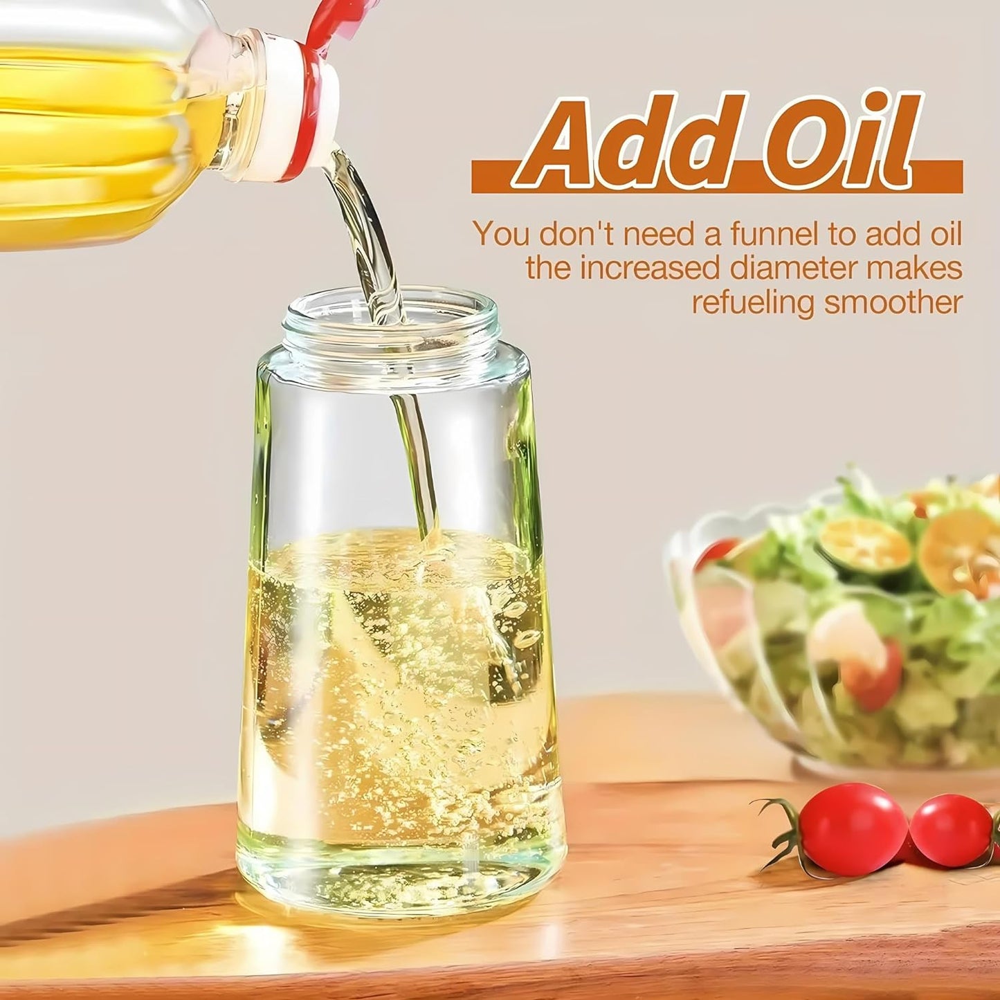 Borrifador de Óleo 4Leader 500ml 2 em 1: Pulverizador e Dispensador para Cozinha