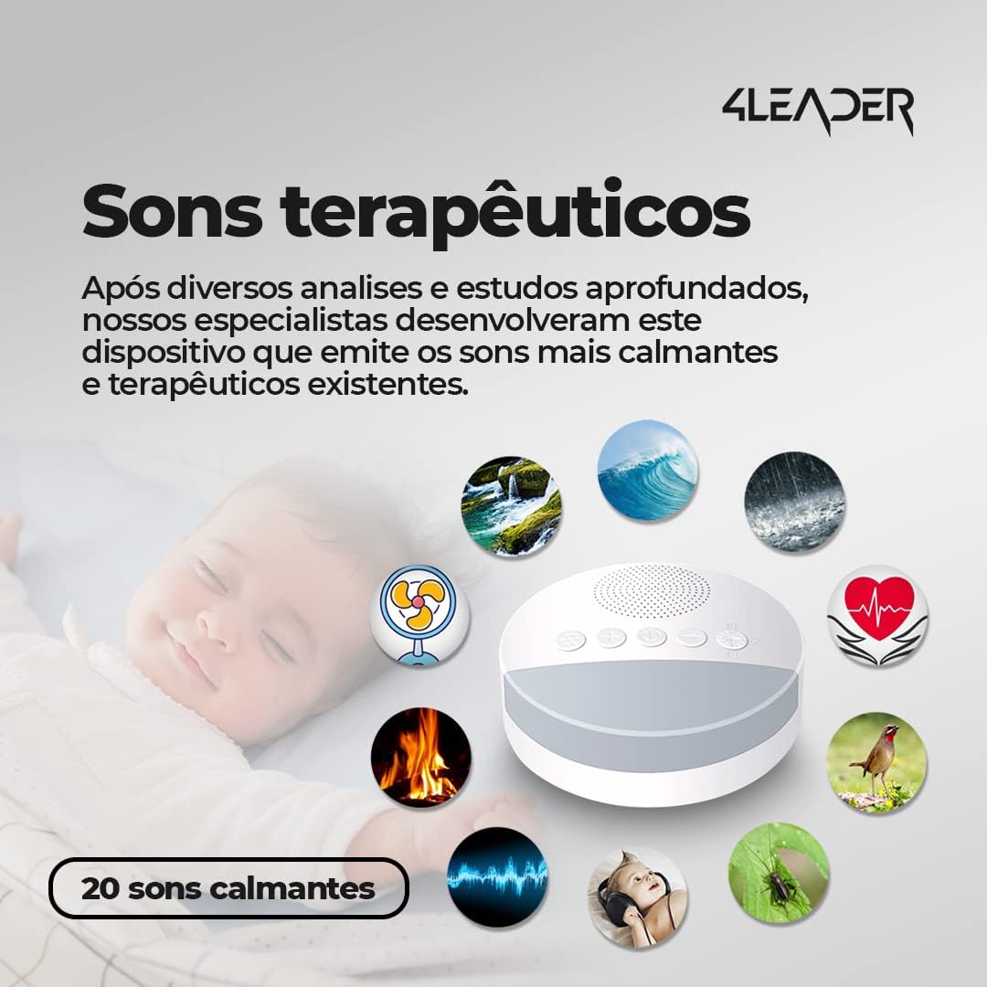 Aparelho de Ruído Branco com Luz de Respiração 4Leader
