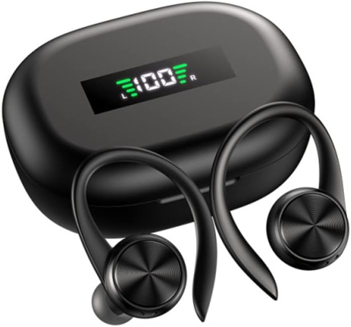 Fone de Ouvido 4Leader Bluetooth Sem Fio Ipx5 Fone Esportivo com Ganchos de Ouvido Controle de Volume Com Microfone Esporte Exercício Físico Fitness Academia