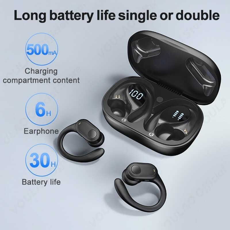 Fone Bluetooth 4Leader TWS com microfone e cancelamento de ruído, fone sem fio intra auricular, IPX5 à prova d'água, fone de ouvido esportivo, academia, exercício físico com longa duração de bateria