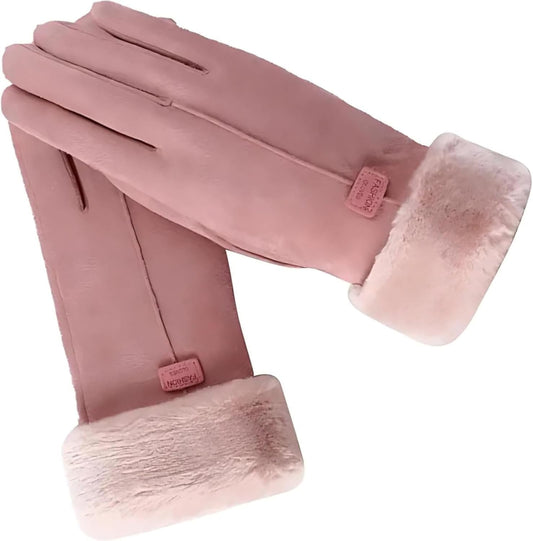 Luvas Femininas de Inverno 4Leader - Aqueça-se com Estilo no Inverno: Luva de Proteção e Conforto para as Suas Mãos nas Estações e Lugares Mais Frios ROSA