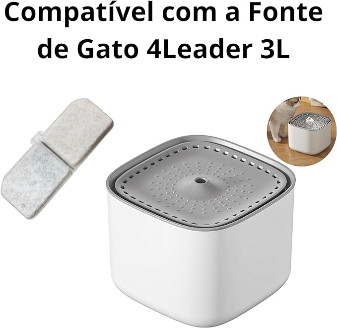Kit com 6 Filtros de Reposição para Sua Fonte de Gato 4Leader