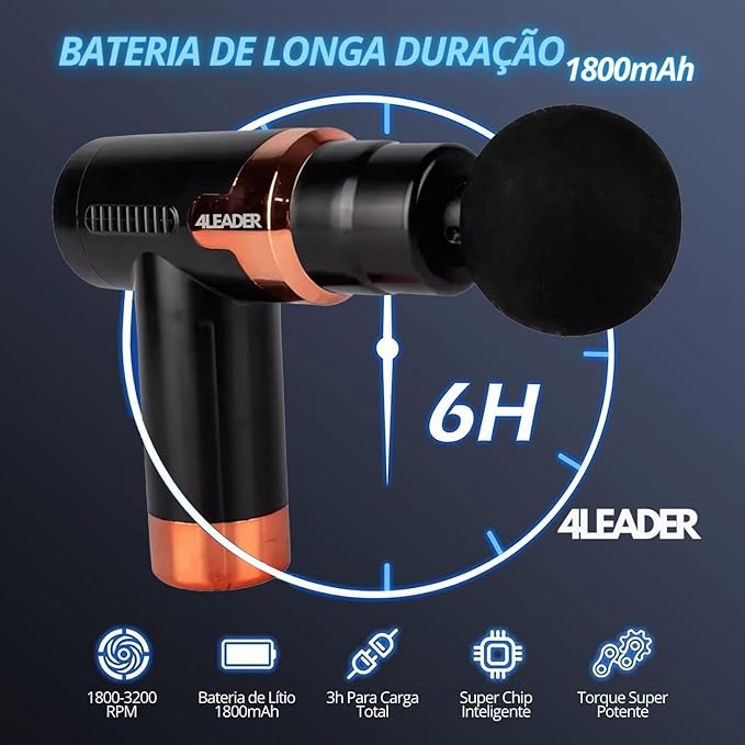 Pistola Massageadora Elétrica para Atletas 4Leader