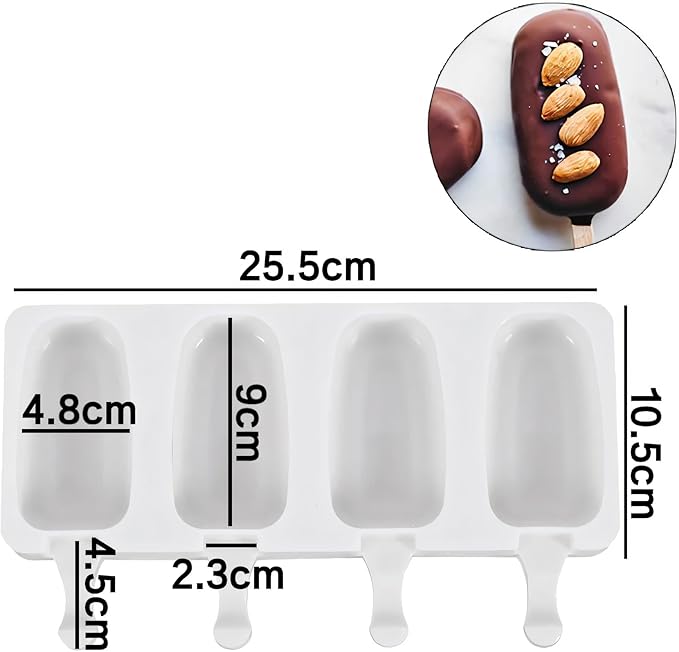 Forma de Picolé em Silicone para Bebê 4Leader | Sustentável, Segura e Prática | Molde Livre de BPA | Forminha Fácil de Desmoldar e Limpar | Divirta Seus Pequenos no Calor e Faça Picolés Saudáveis