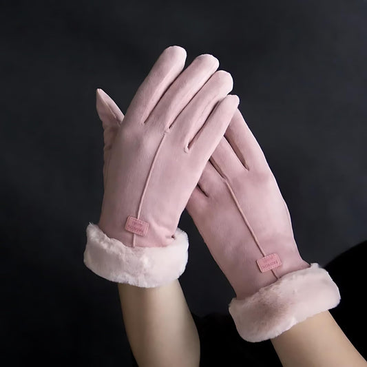 Luvas Femininas de Inverno 4Leader - Aqueça-se com Estilo no Inverno: Luva de Proteção e Conforto para as Suas Mãos nas Estações e Lugares Mais Frios ROSA