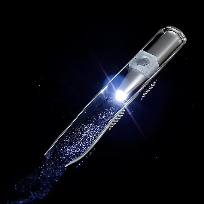Pinça de Sobrancelha com Lanterna de Led 4Leader: O Designer Mais Preciso para Sobrancelhas Perfeitas - Segurança, Precisão e Iluminação Extra para Resultados Incríveis