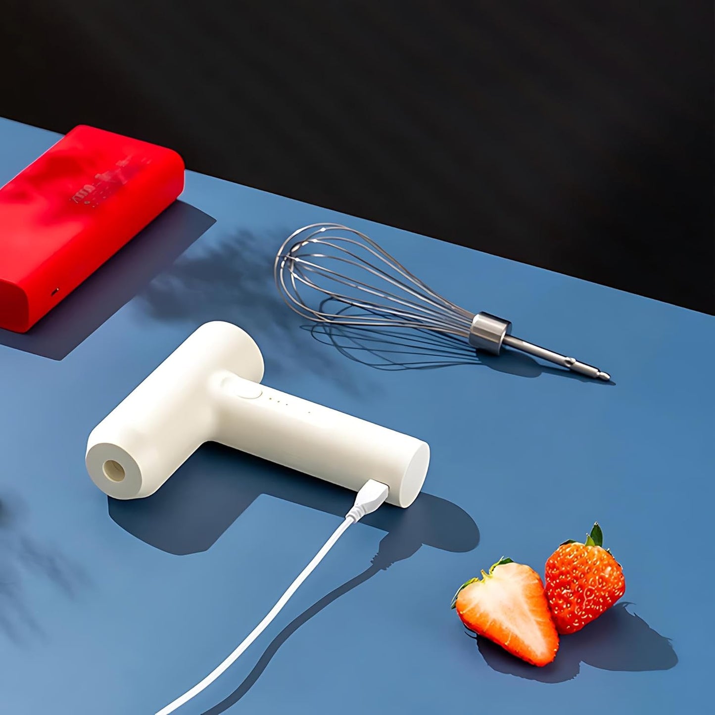 Mixer de Alimentos 4Leader: Processador de Alimentos Portátil em 3 Velocidades - Criando Uma Cozinha Inteligente com Potência e Versatilidade (Branco)