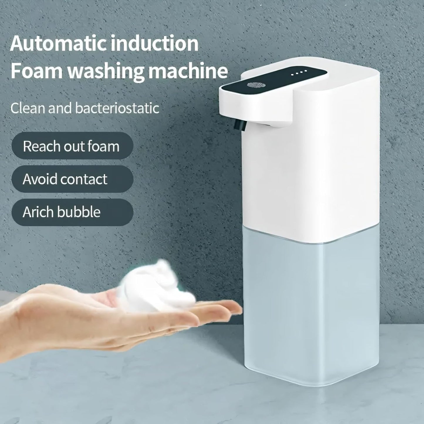 Dispenser Automático de Sabonete e Álcool 4Leader | Spray Com Sensor Infravermelho | Design Moderno e Minimalista | Recarregável via USB | Higiene Sem Contato | Ideal Para Lavabo e Banheiro