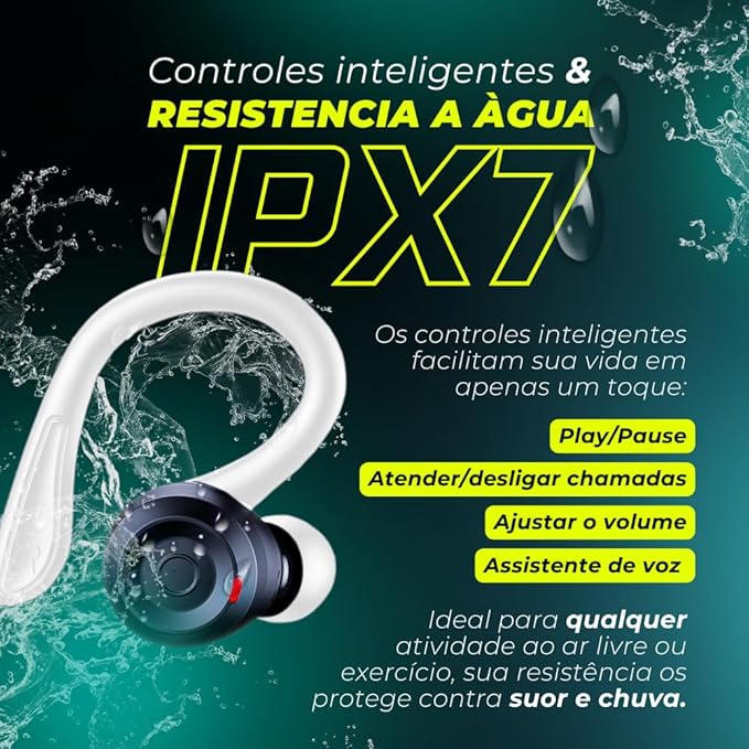 Fone de Ouvido Bluetooth com Microfone e Cancelamento de Ruído Ativo - 4Leader