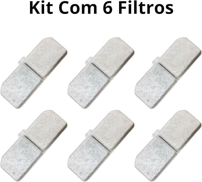 Kit com 6 Filtros de Reposição para Sua Fonte de Gato 4Leader