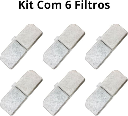 Kit com 6 Filtros de Reposição para Sua Fonte de Gato 4Leader