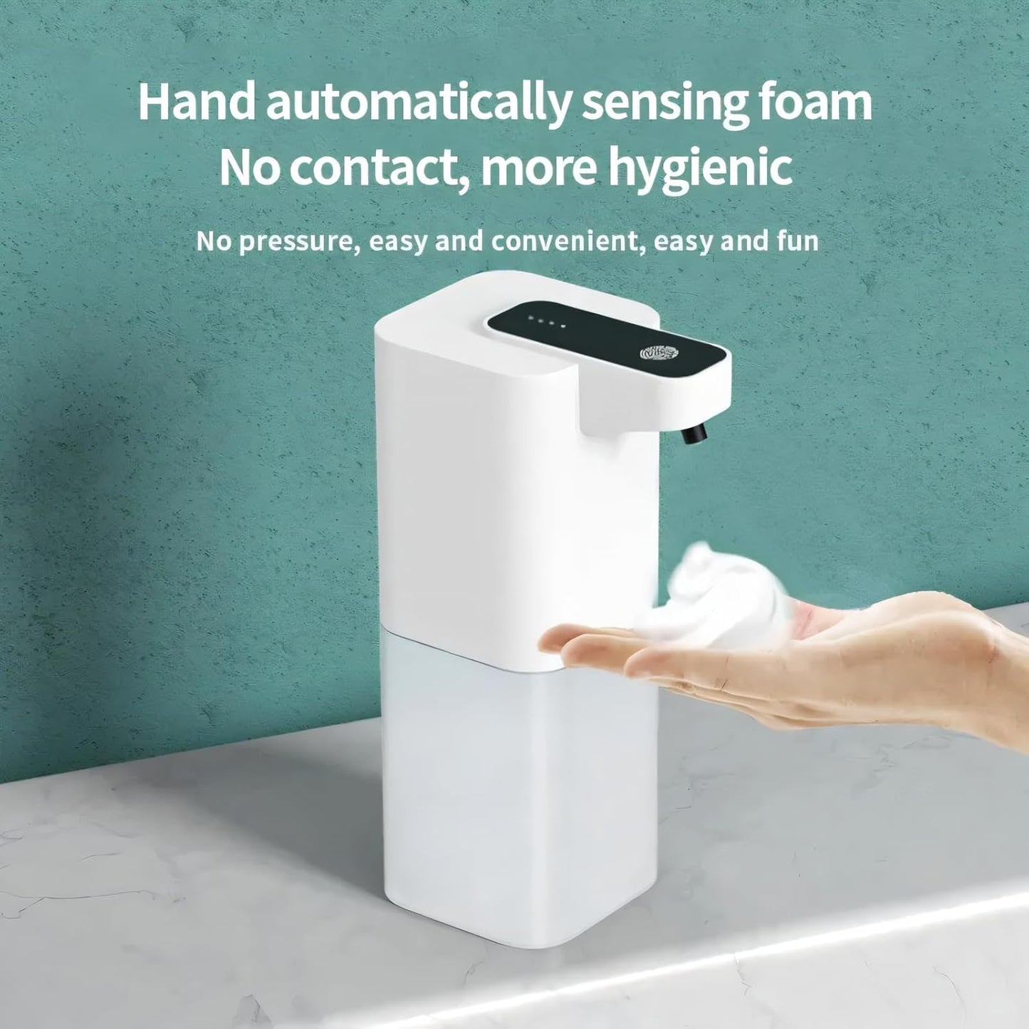 Dispenser Automático de Sabonete e Álcool 4Leader | Spray Com Sensor Infravermelho | Design Moderno e Minimalista | Recarregável via USB | Higiene Sem Contato | Ideal Para Lavabo e Banheiro
