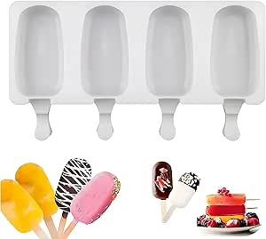 Forma de Picolé em Silicone para Bebê 4Leader | Sustentável, Segura e Prática | Molde Livre de BPA | Forminha Fácil de Desmoldar e Limpar | Divirta Seus Pequenos no Calor e Faça Picolés Saudáveis