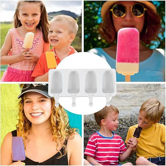 Forma de Picolé em Silicone para Bebê 4Leader | Sustentável, Segura e Prática | Molde Livre de BPA | Forminha Fácil de Desmoldar e Limpar | Divirta Seus Pequenos no Calor e Faça Picolés Saudáveis