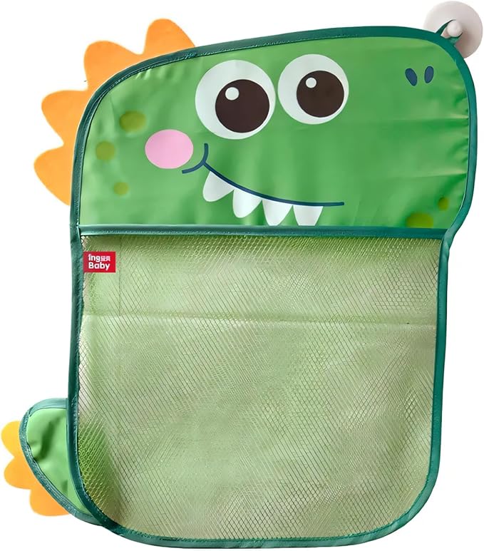 Organizador de Brinquedos de Banho 4Leader - Bolsa de Rede para Brinquedos Pendurada, Design de Dinossauro - Mantenha o Banho do seu Bebê Organizado e Divertido!
