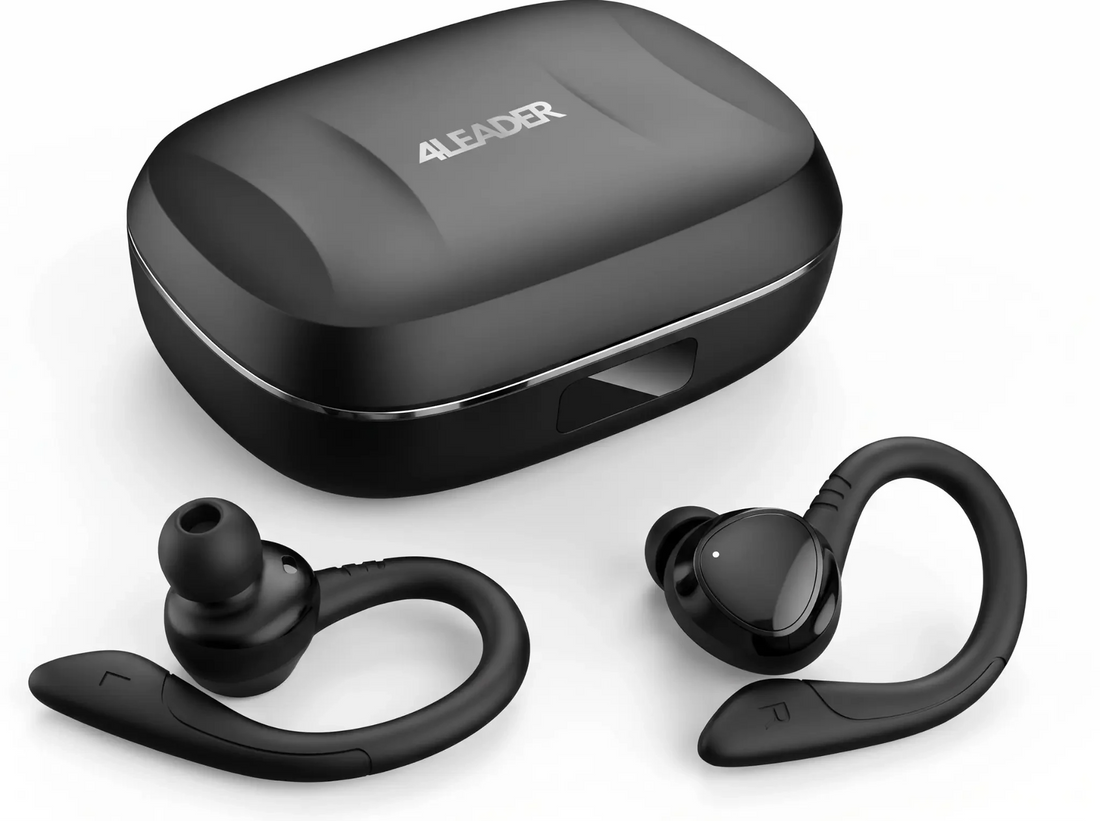Fone Bluetooth 4Leader – Esportivo, 20h Bateria, Microfone, Ideal para Academia e Treino - Preto